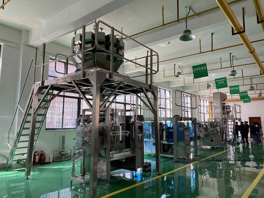 Elektrisch aangedreven verpakkingsmachine voor koffiebonen en noten met meerdere weegkoppen