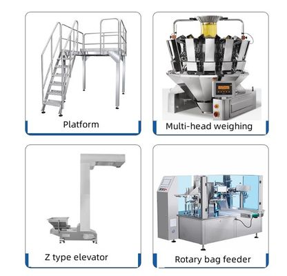 Plastic Material Rotary Pouch Packing Machine voor noten verpakkingslijn 500g hoge nauwkeurigheid