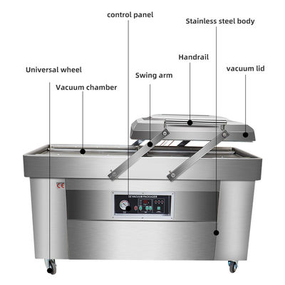 CE-certificering DZ400 Automatische dubbele kamer vacuümverpakkingsmachine voor levensmiddelen