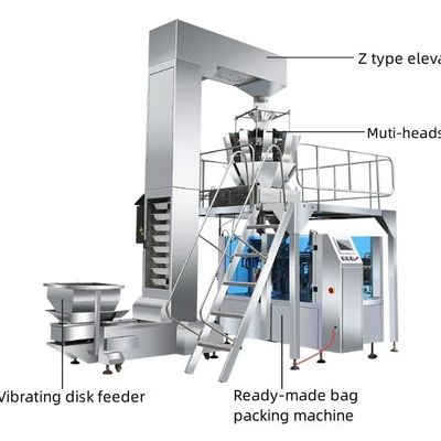 20-70 zakken Verpakkingssnelheid Granulaat Vloeibare poederverpakkingsmachine met onderdelen