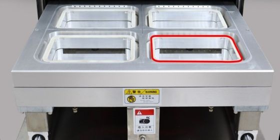 Gasspoelbakverzegel voor kip, vis en groenten in verpakkingen met gemodificeerde atmosfeer