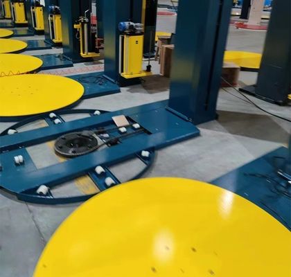 Volledig automatische palletverpakkingsmachine met schaal en film