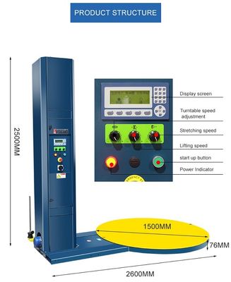 Plastic Film Stretch Strapping Machine Verstelbare dichtheid Horizontale baanontwerp