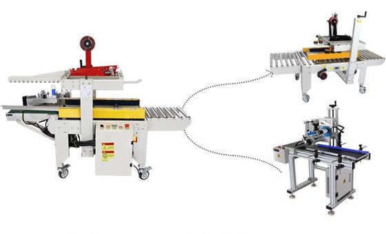 Versatile kartonverzegelings- en etiketteringsmachine voor verpakkingen