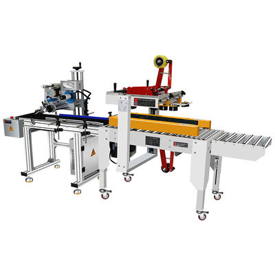 Grote vierkant voedsel kartonnen doos Gluing And Closing Tape Packing Sealing Labeling Machine 180W