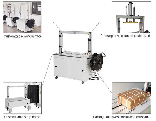 Volledig automatische PP-gordelbandmachine voor 300 kg laadvermogen in kartonnen verpakkingen