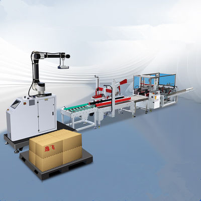 Volledig automatisch kartonnen erector verpakkingslijnontwerp met palletsnelheid 8-12 stuks/min