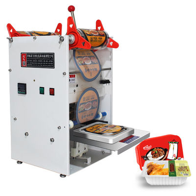 Handdruk Takeaway Snackbox Handmatige afdichtmachine met houten verpakkingsmateriaal
