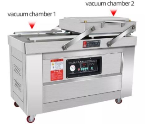 Commerciële semi-automatische DZ 400 dubbele kamer vacuümverzegel voor 4pcs verzegelbanden
