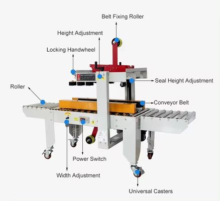 Semi-Auto Tape Box Sealer Carton Sealing And Strapping Machine met ontwerp