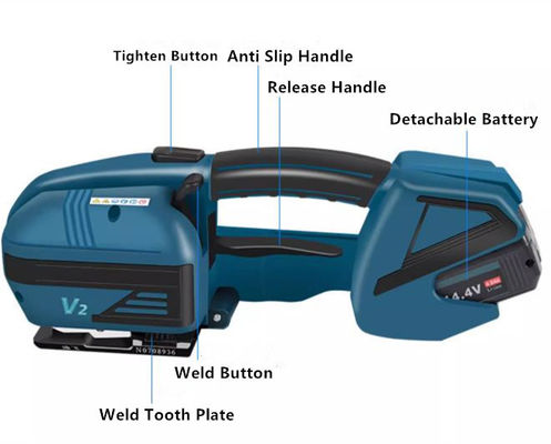 14.4V 4A 57,6Wh Elektrische 13-16mm Plastic PP/PET Strapping Machine