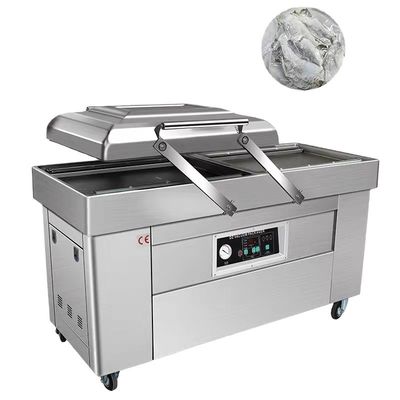 Dubbele kamer Vlees Rijst Snack Vissen Voedsel Sealer Bag Gas Splash Vacuümverpakkingsmachine