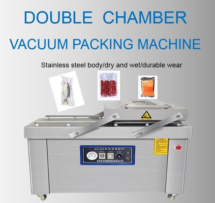 Doppelkamera vacuümverpakkingsmachine voor commerciële voedselverzegelkamer Grootte 80*65*12cm