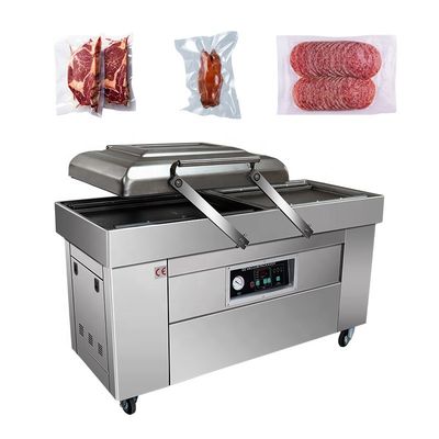 Beefsteak Plastic verpakking 40m3/h Pompsnelheid Verticale dubbele kamer Vacuümverpakker