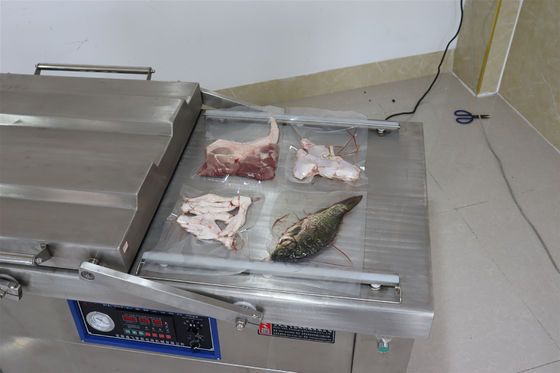 Dubbele kamer vacuümverpakkingsmachine voor worst vlees en mozzarella voedsel 140*75*94cm