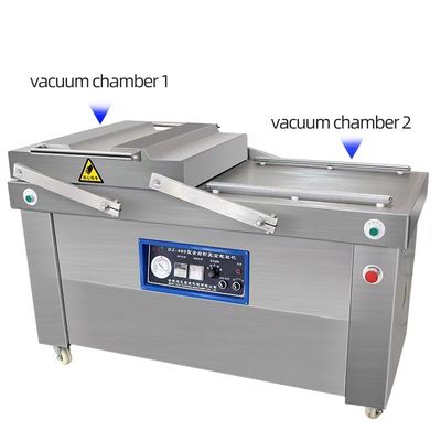 Automatische dubbele kamer vacuümverpakkingsmachine voor gezouten vlees, gedroogde vis, varkensvlees, rundvlees en rijst