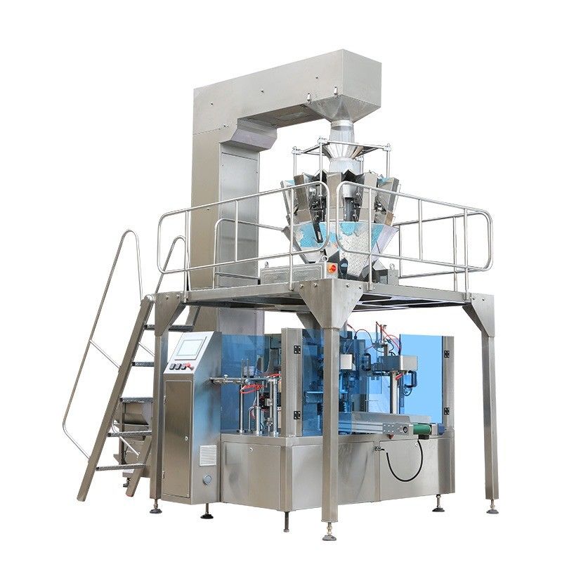 Elektrisch aangedreven verpakkingsmachine voor koffiebonen en noten met meerdere weegkoppen
