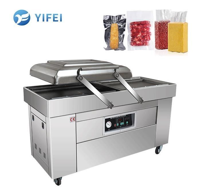 Doppelkamers industriële vacuümverpakkingsmachine voor voedsel met 1,5 kW vacuümpompvermogen