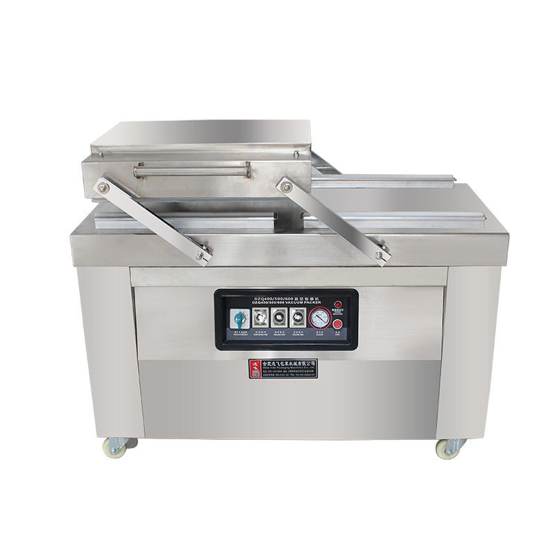 Commerciële semi-automatische DZ 400 dubbele kamer vacuümverzegel voor 4pcs verzegelbanden