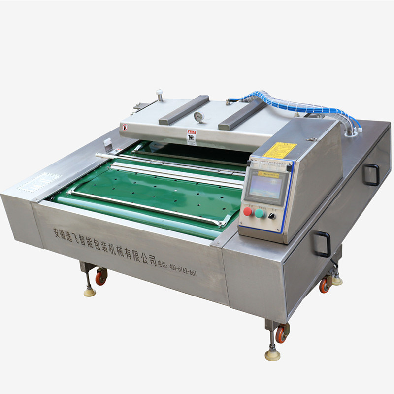 Automatische voedingsmiddelenindustrie Continuous Rolling Vacuum Packing Machine 1100mm Vacuum Sealing Machine