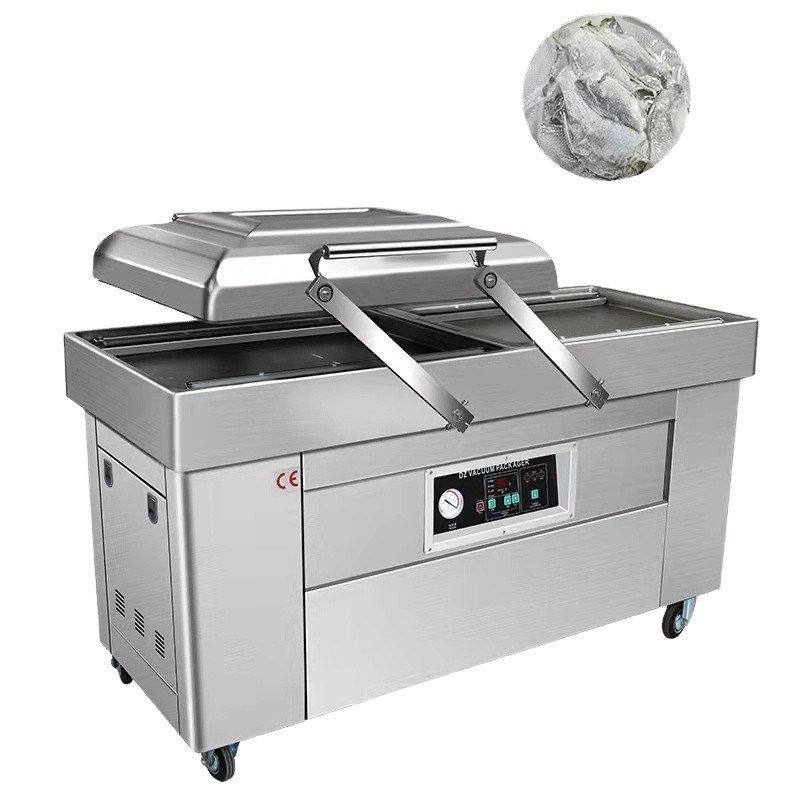 1500W aangedreven DZ-400 dubbelgroefkamer gerookte vleesbrood vacuümverpakkingsmachine met stikstofgas